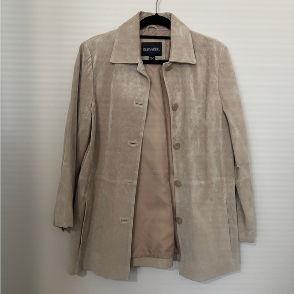 Bernardo Jackets & Blazers - Bernardo Light Beige Suede Trench Coat